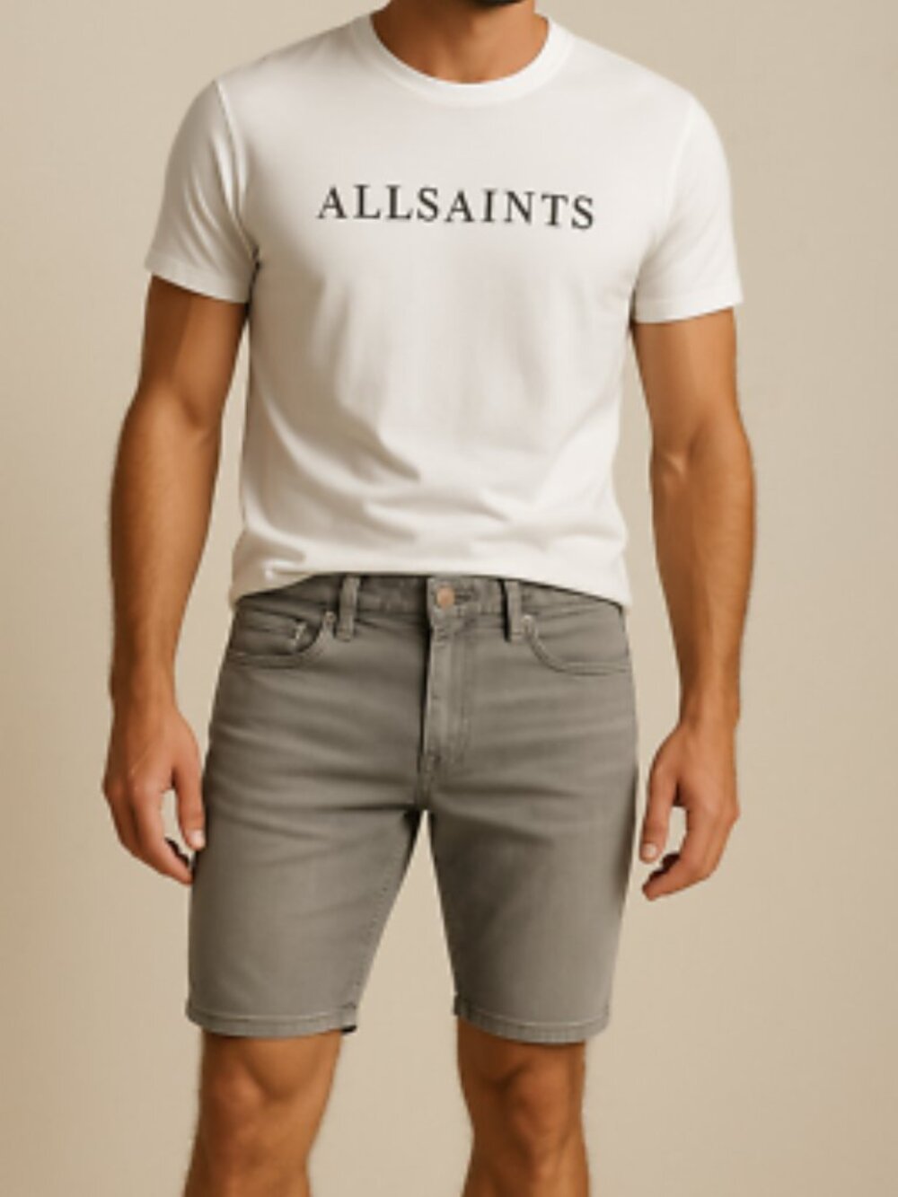 NWT AllSaints Bryce Denim Shorts Men's Sz 30 Grey